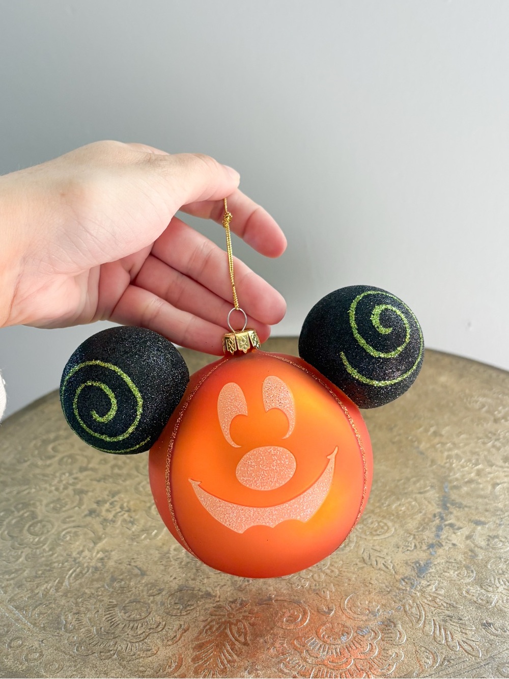 Disney Mickey Mouse Halloween Glass Ornament